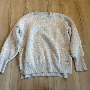 Abercrombie and Fitch Light Blue Leopard Sweater
